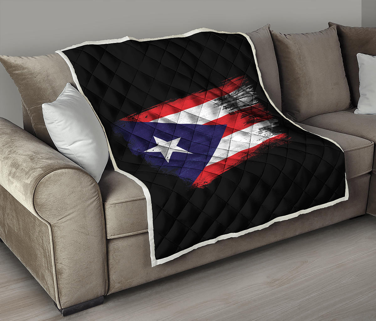 Flag Of Puerto Rico Print Quilt