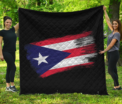 Flag Of Puerto Rico Print Quilt
