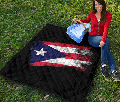Flag Of Puerto Rico Print Quilt