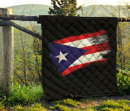 Flag Of Puerto Rico Print Quilt