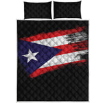 Flag Of Puerto Rico Print Quilt Bed Set