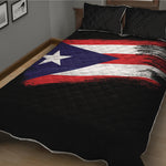 Flag Of Puerto Rico Print Quilt Bed Set