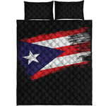 Flag Of Puerto Rico Print Quilt Bed Set