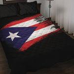 Flag Of Puerto Rico Print Quilt Bed Set