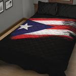Flag Of Puerto Rico Print Quilt Bed Set