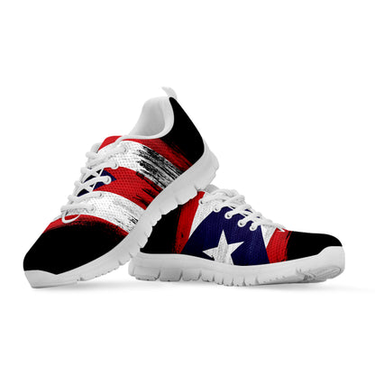 Flag Of Puerto Rico Print White Sneakers