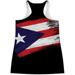 Flag Of Puerto Rico Print Women's Racerback Tank Top