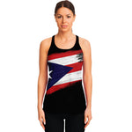 Flag Of Puerto Rico Print Women's Racerback Tank Top