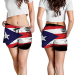 Flag Of Puerto Rico Print Women's Shorts