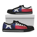 Flag Of Texas Print Black Low Top Sneakers