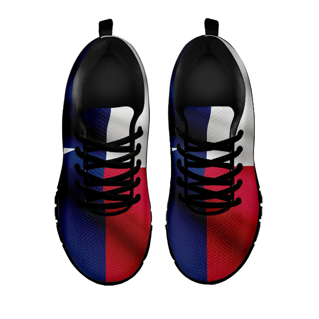Flag Of Texas Print Black Sneakers