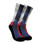 Flag Of Texas Print Crew Socks