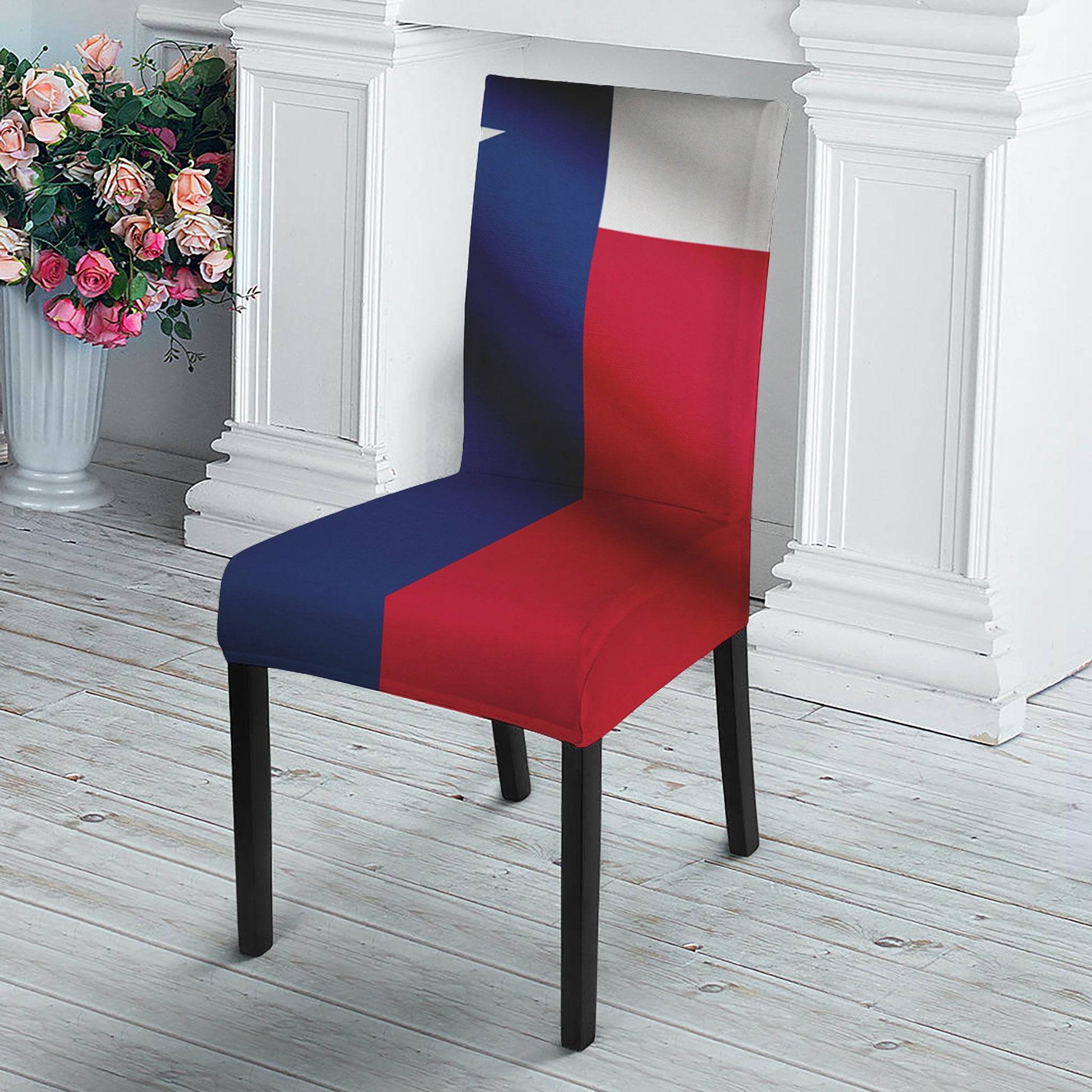 Flag Of Texas Print Dining Chair Slipcover