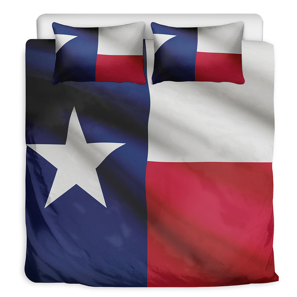 Flag Of Texas Print Duvet Cover Bedding Set