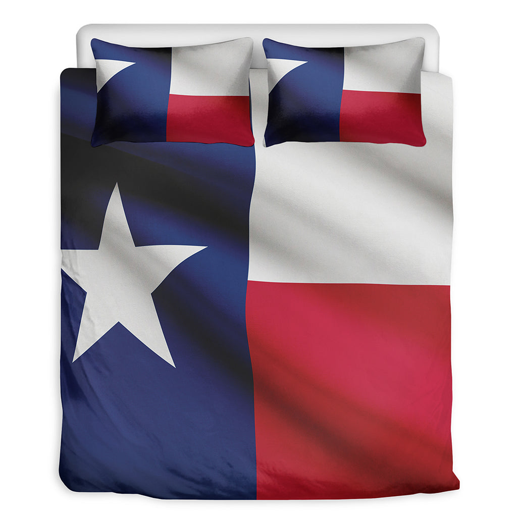 Flag Of Texas Print Duvet Cover Bedding Set
