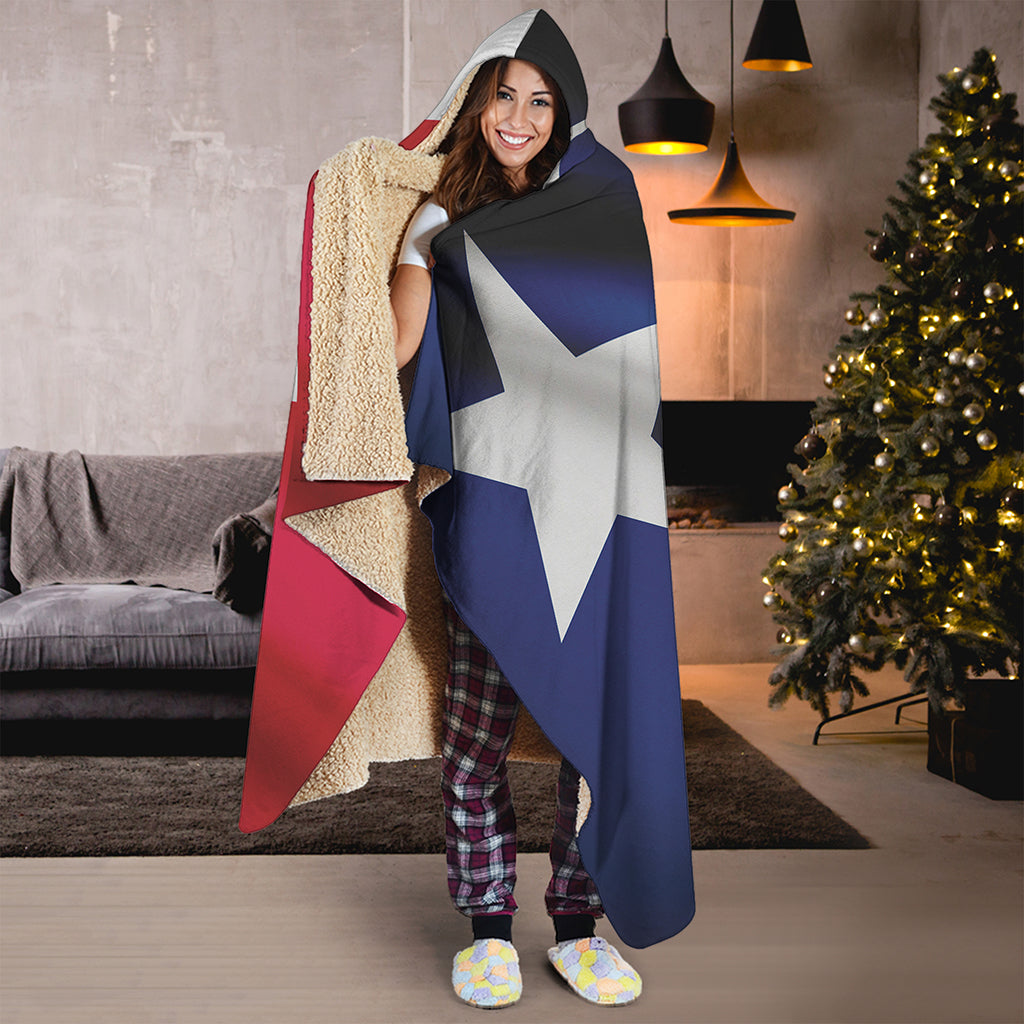 Flag Of Texas Print Hooded Blanket