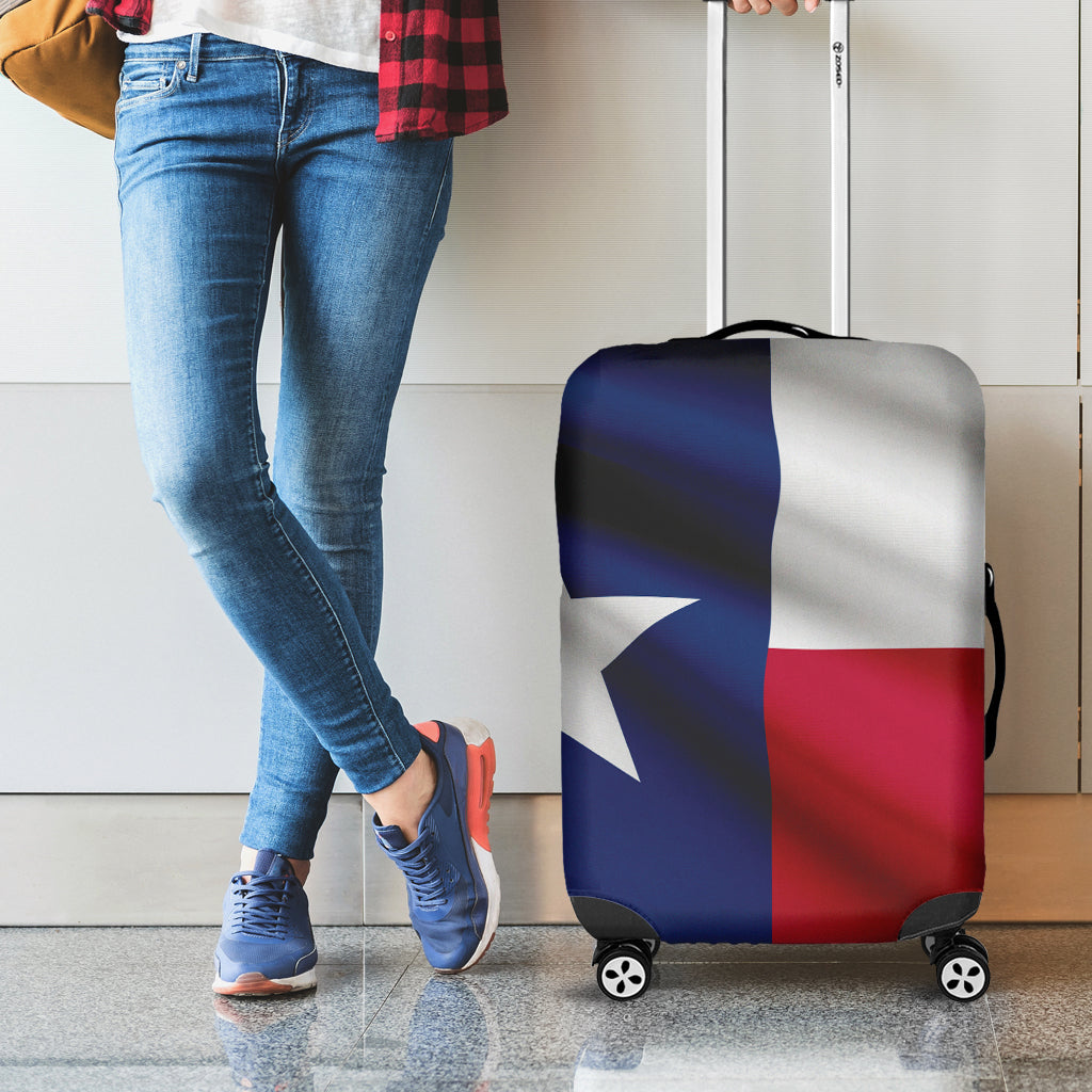 Flag Of Texas Print Luggage Cover