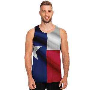 Flag Of Texas Print Men's Tank Top