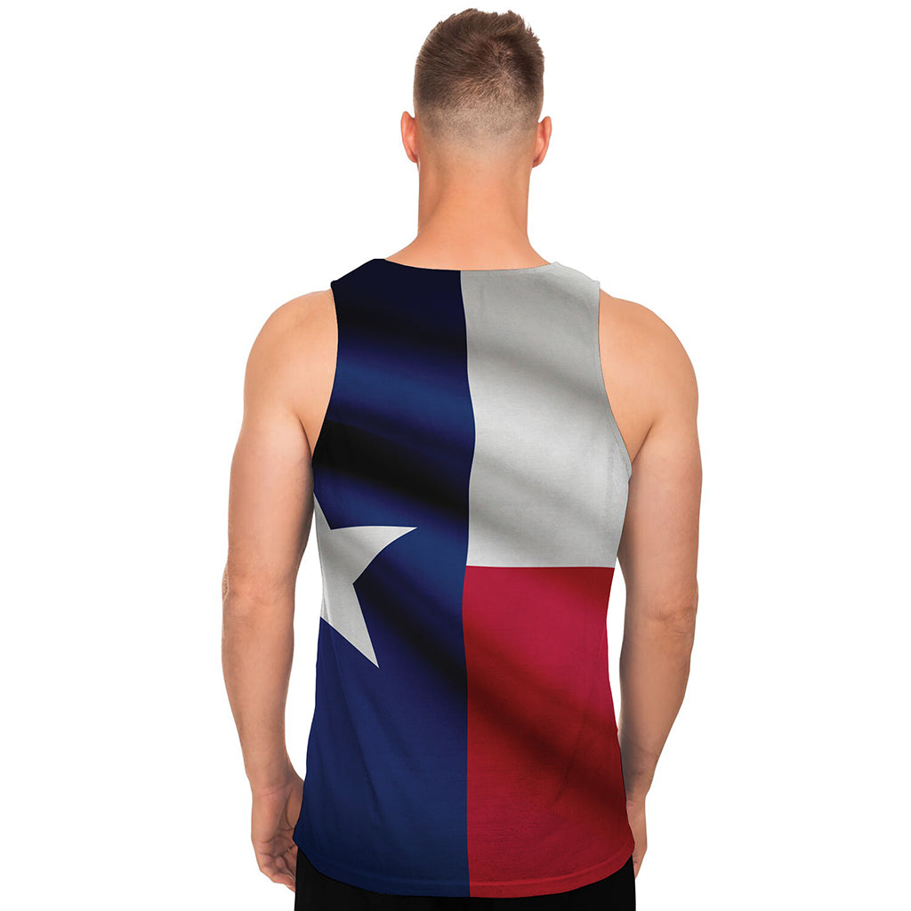 Flag Of Texas Print Men's Tank Top