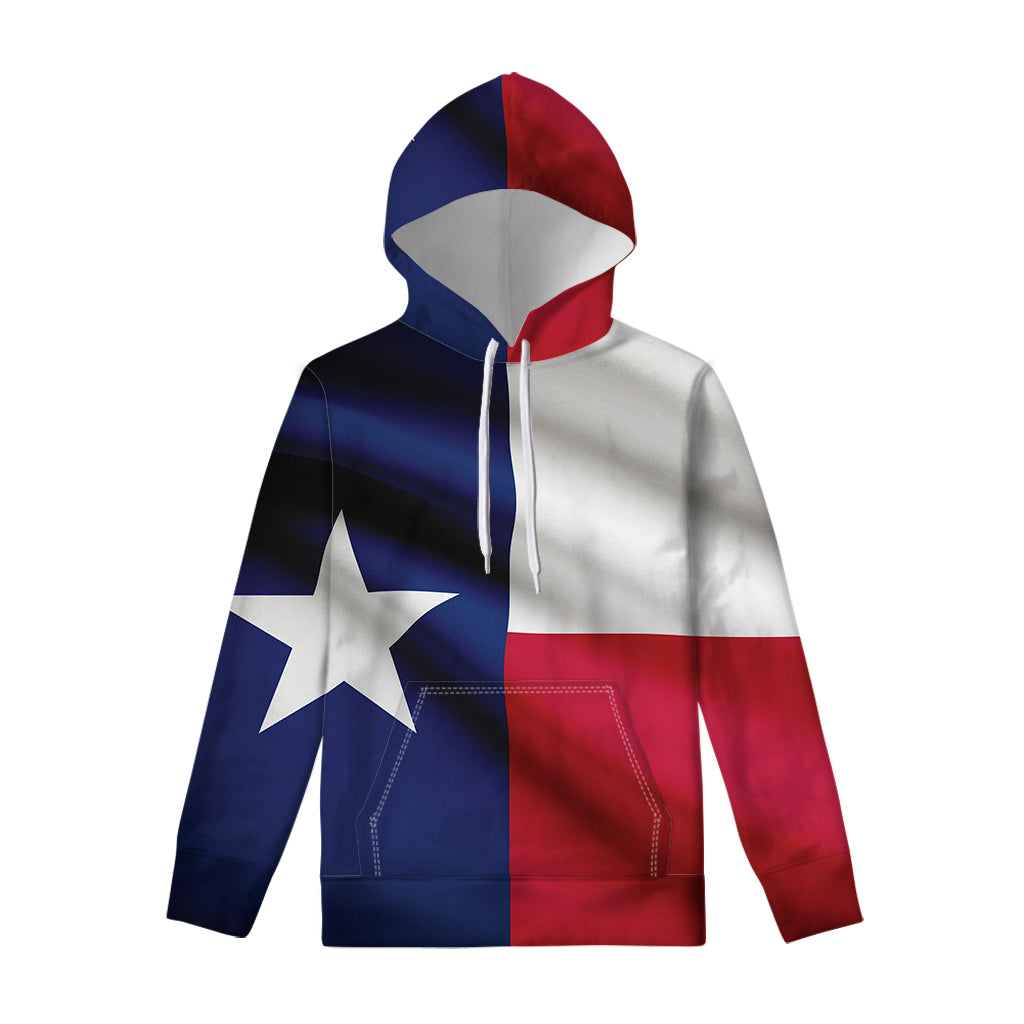 Flag Of Texas Print Pullover Hoodie
