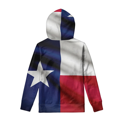Flag Of Texas Print Pullover Hoodie