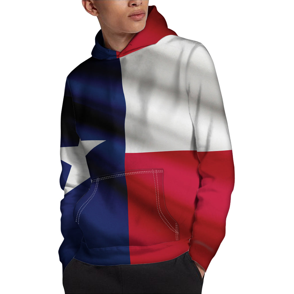 Flag Of Texas Print Pullover Hoodie