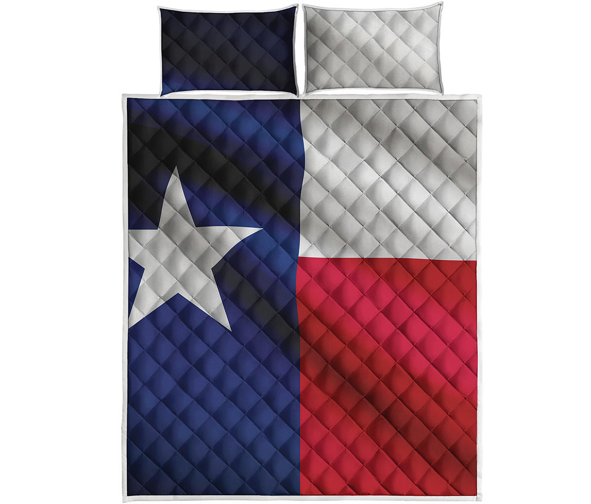 Flag Of Texas Print Quilt Bed Set