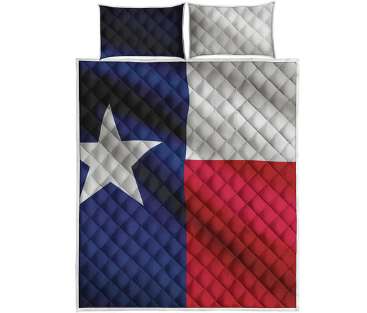 Flag Of Texas Print Quilt Bed Set