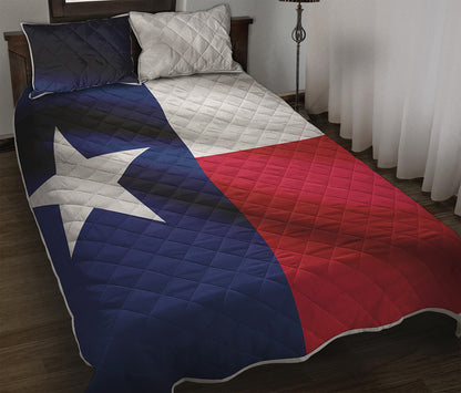 Flag Of Texas Print Quilt Bed Set