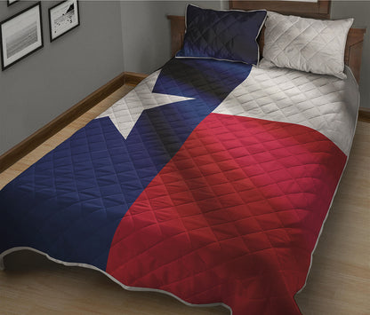 Flag Of Texas Print Quilt Bed Set