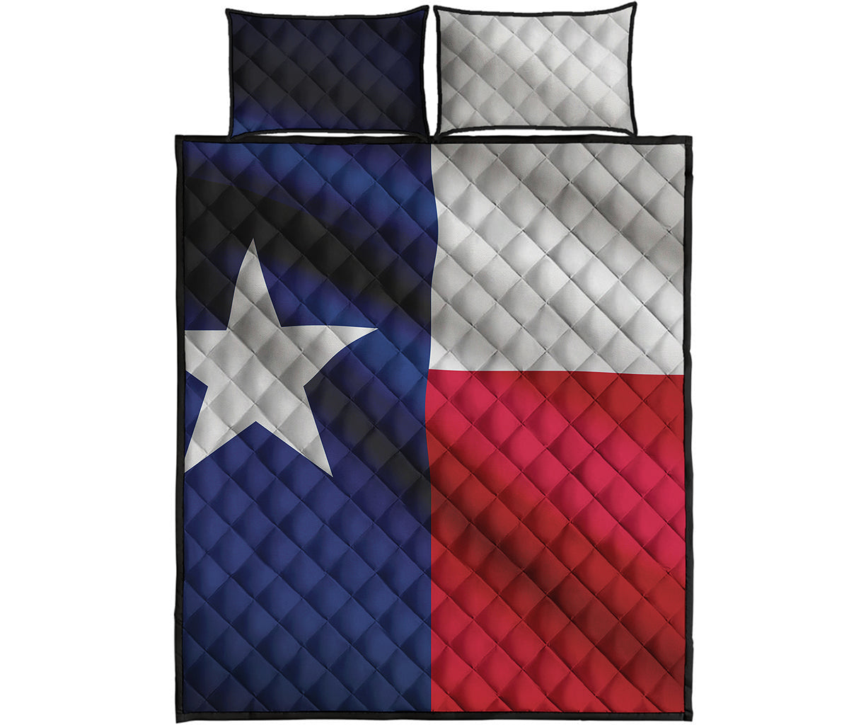 Flag Of Texas Print Quilt Bed Set