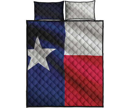 Flag Of Texas Print Quilt Bed Set