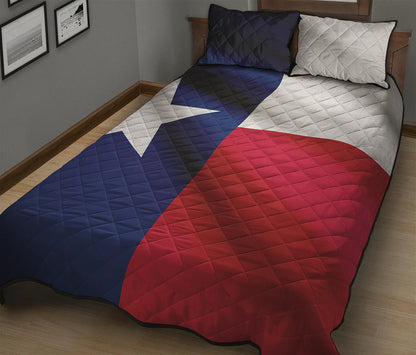 Flag Of Texas Print Quilt Bed Set