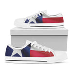 Flag Of Texas Print White Low Top Shoes