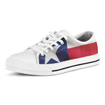 Flag Of Texas Print White Low Top Shoes