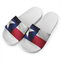 Flag Of Texas Print White Slide Sandals