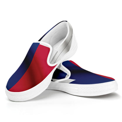 Flag Of Texas Print White Slip On Shoes