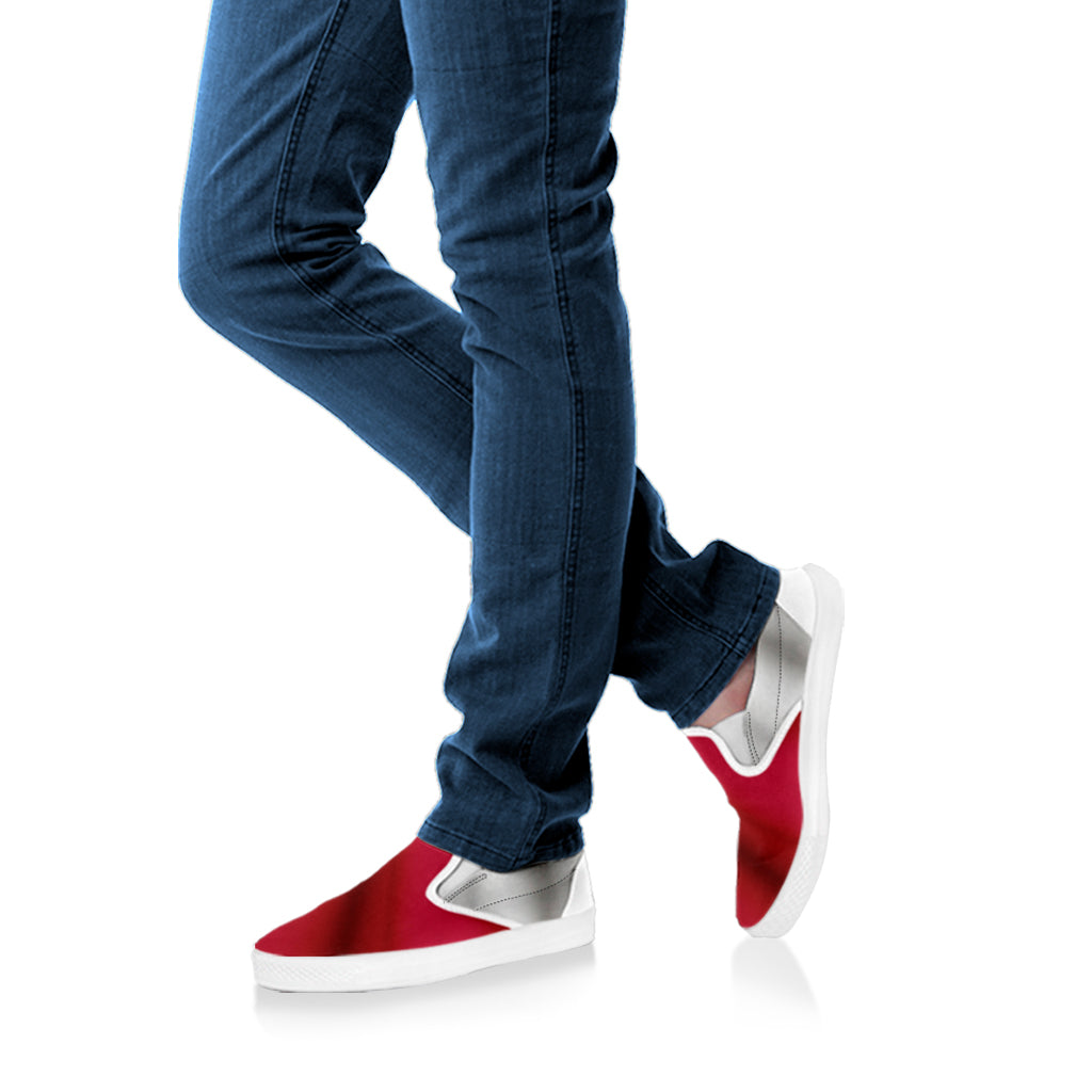 Flag Of Texas Print White Slip On Shoes