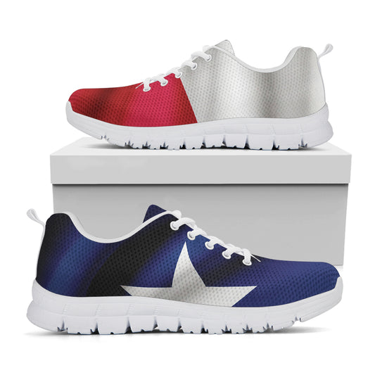 Flag Of Texas Print White Sneakers