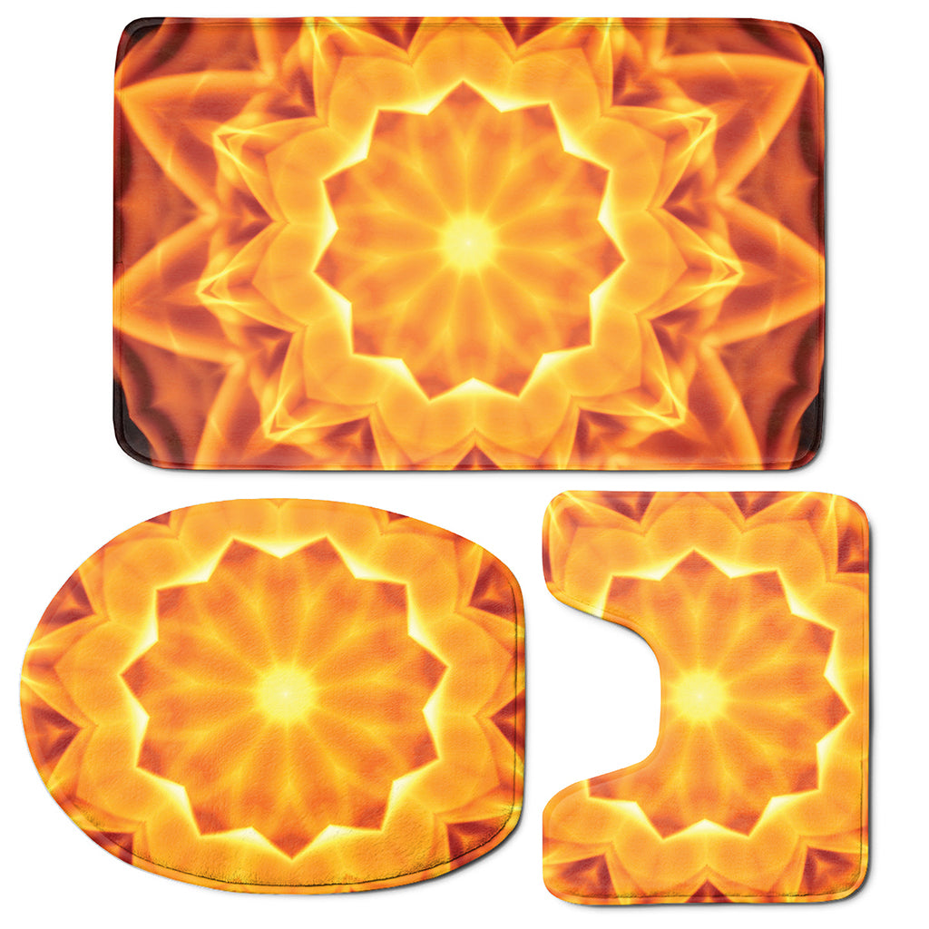 Flame Kaleidoscope Print 3 Piece Bath Mat Set
