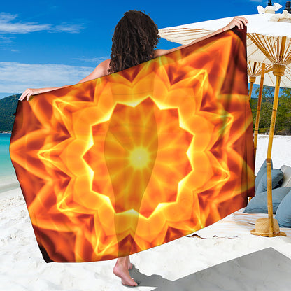 Flame Kaleidoscope Print Beach Sarong Wrap