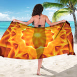 Flame Kaleidoscope Print Beach Sarong Wrap