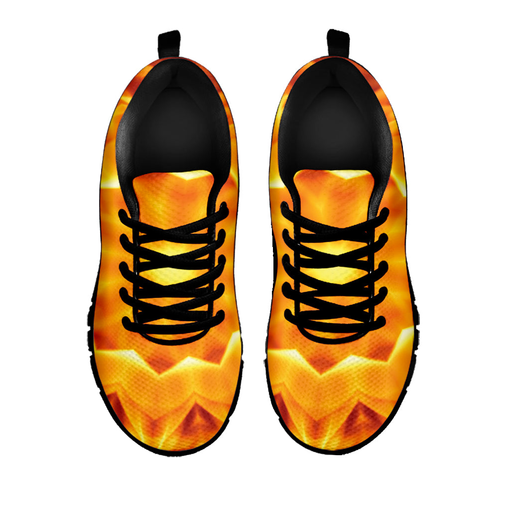 Flame Kaleidoscope Print Black Sneakers