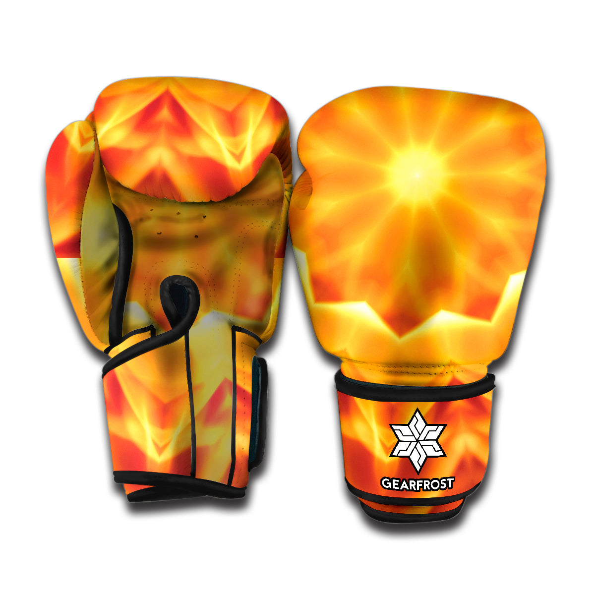 Flame Kaleidoscope Print Boxing Gloves