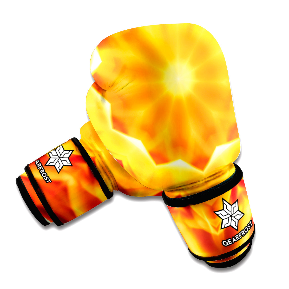 Flame Kaleidoscope Print Boxing Gloves