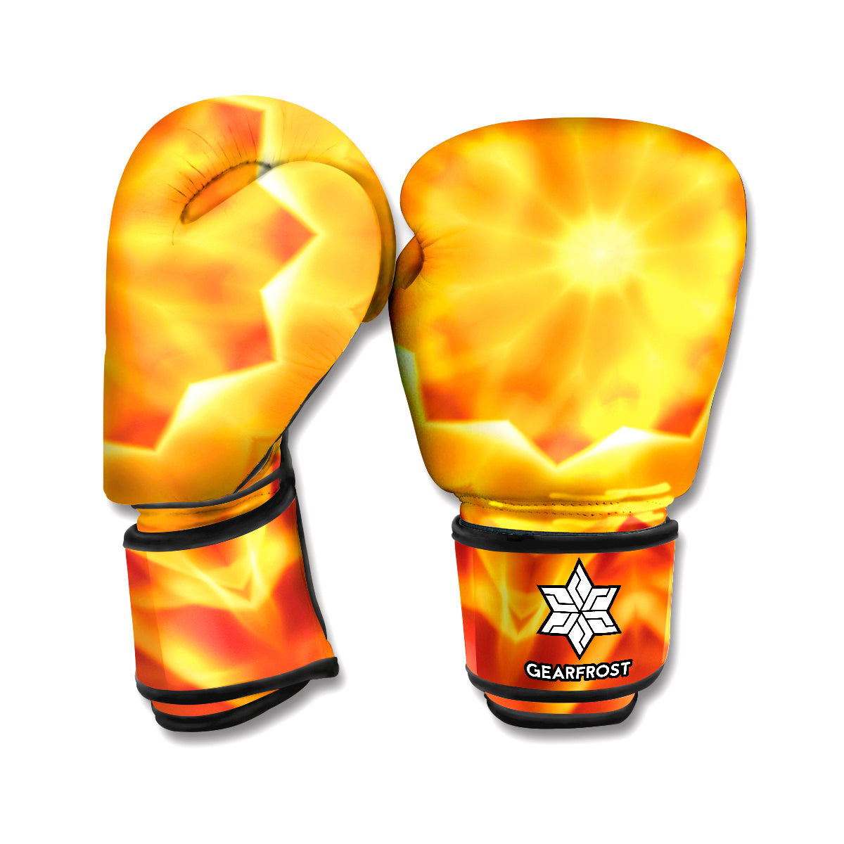 Flame Kaleidoscope Print Boxing Gloves