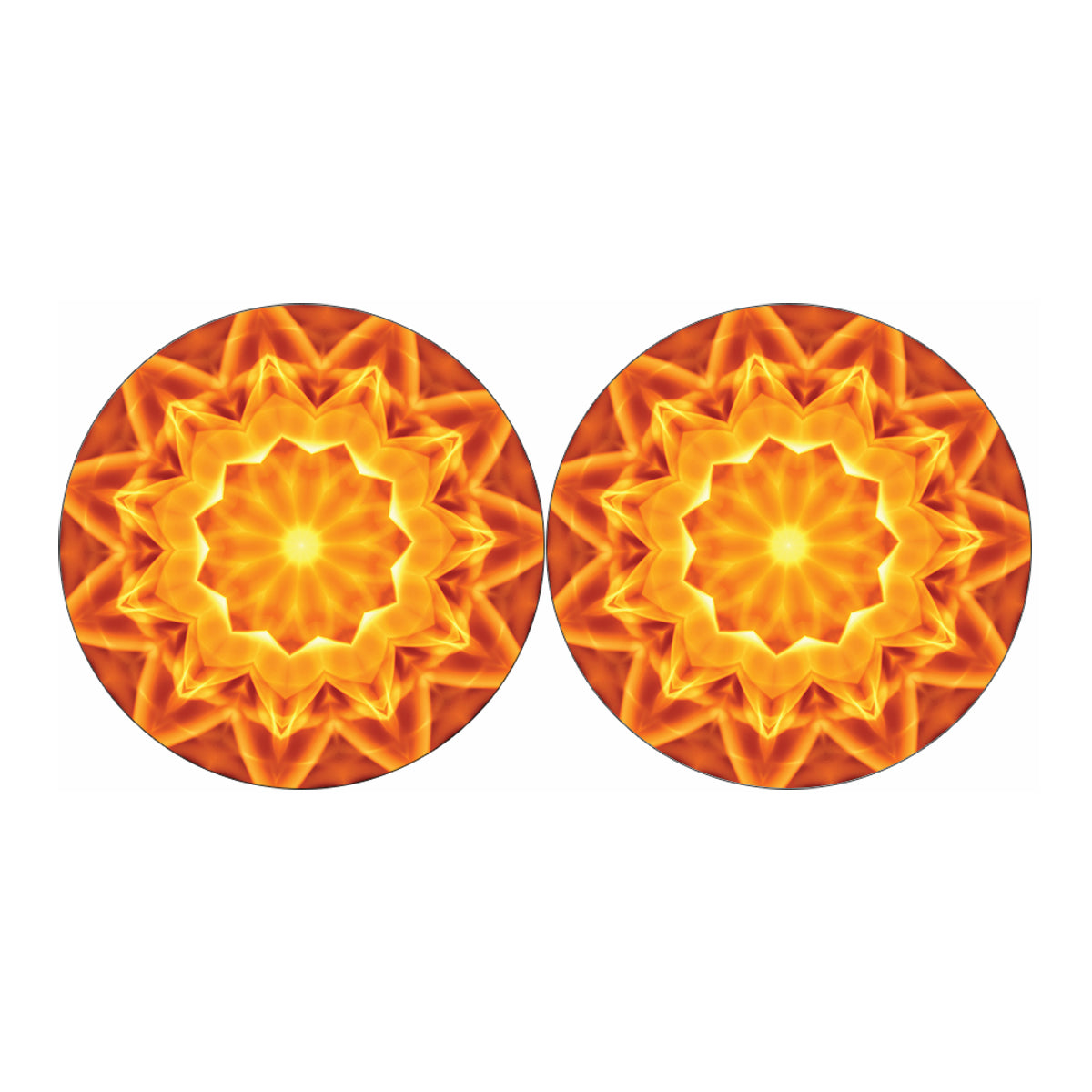 Flame Kaleidoscope Print Car Coasters