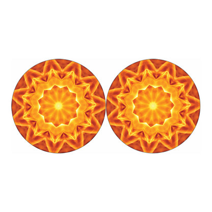 Flame Kaleidoscope Print Car Coasters