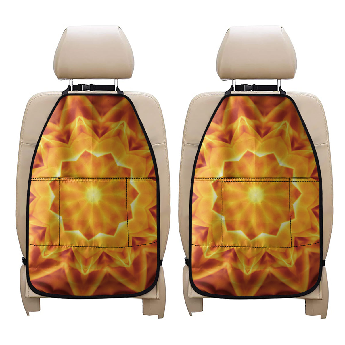 Flame Kaleidoscope Print Car Seat Organizers