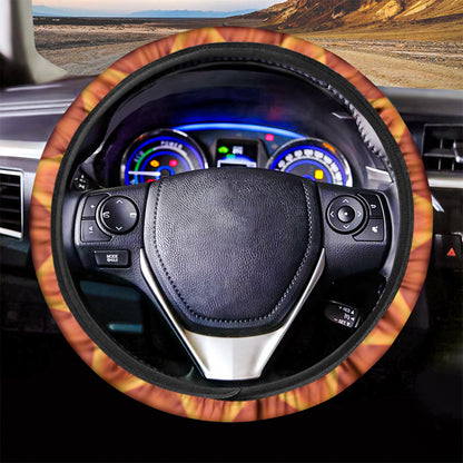 Flame Kaleidoscope Print Car Steering Wheel Cover
